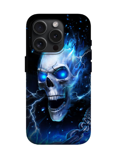 Futuristic Cyberpunk Skull Flame Lightning Tough Phone Case