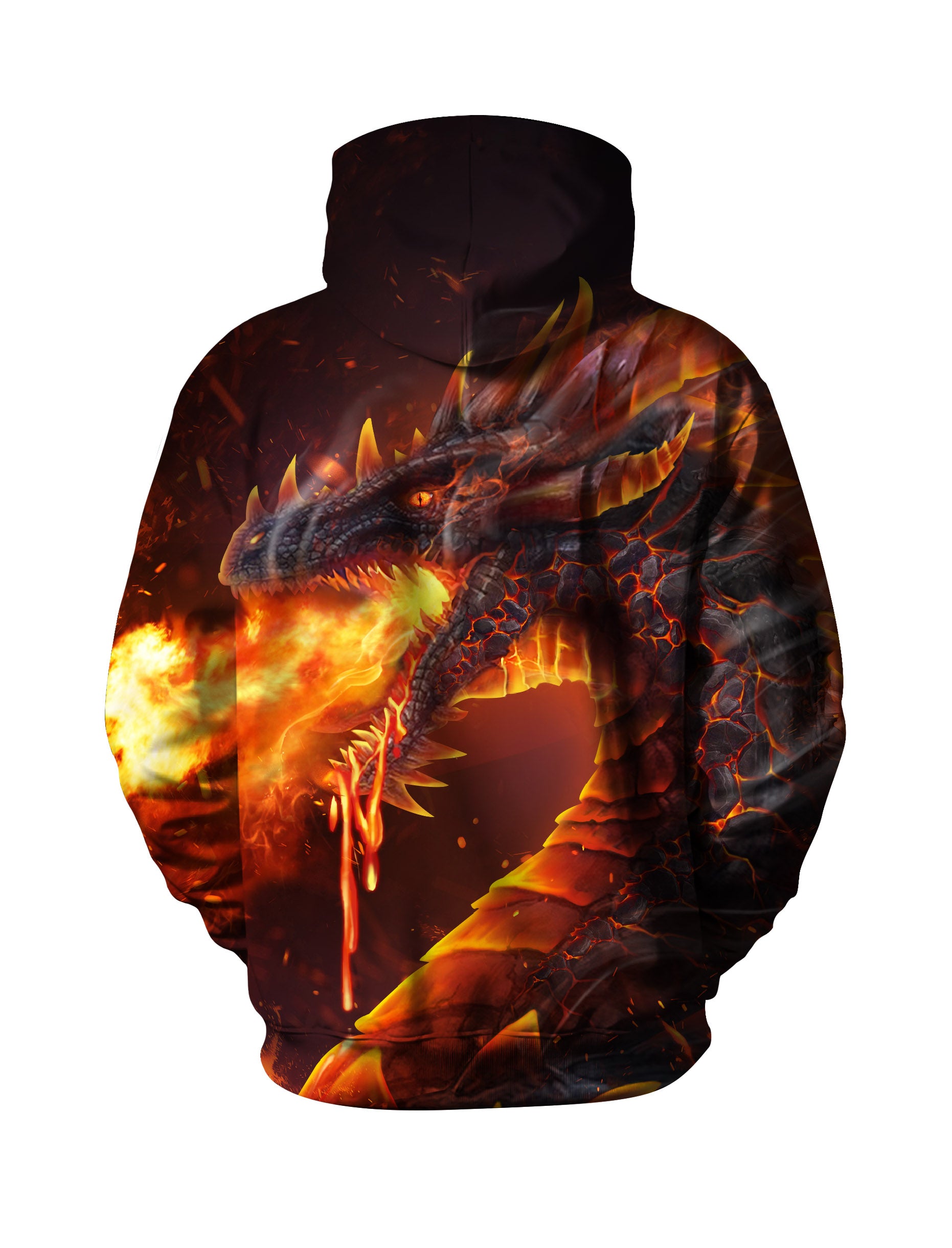UrbanEdge Fire Dragon Hoodie 3D Flame Print Unisex Oversized Streetwear Sweatshirt