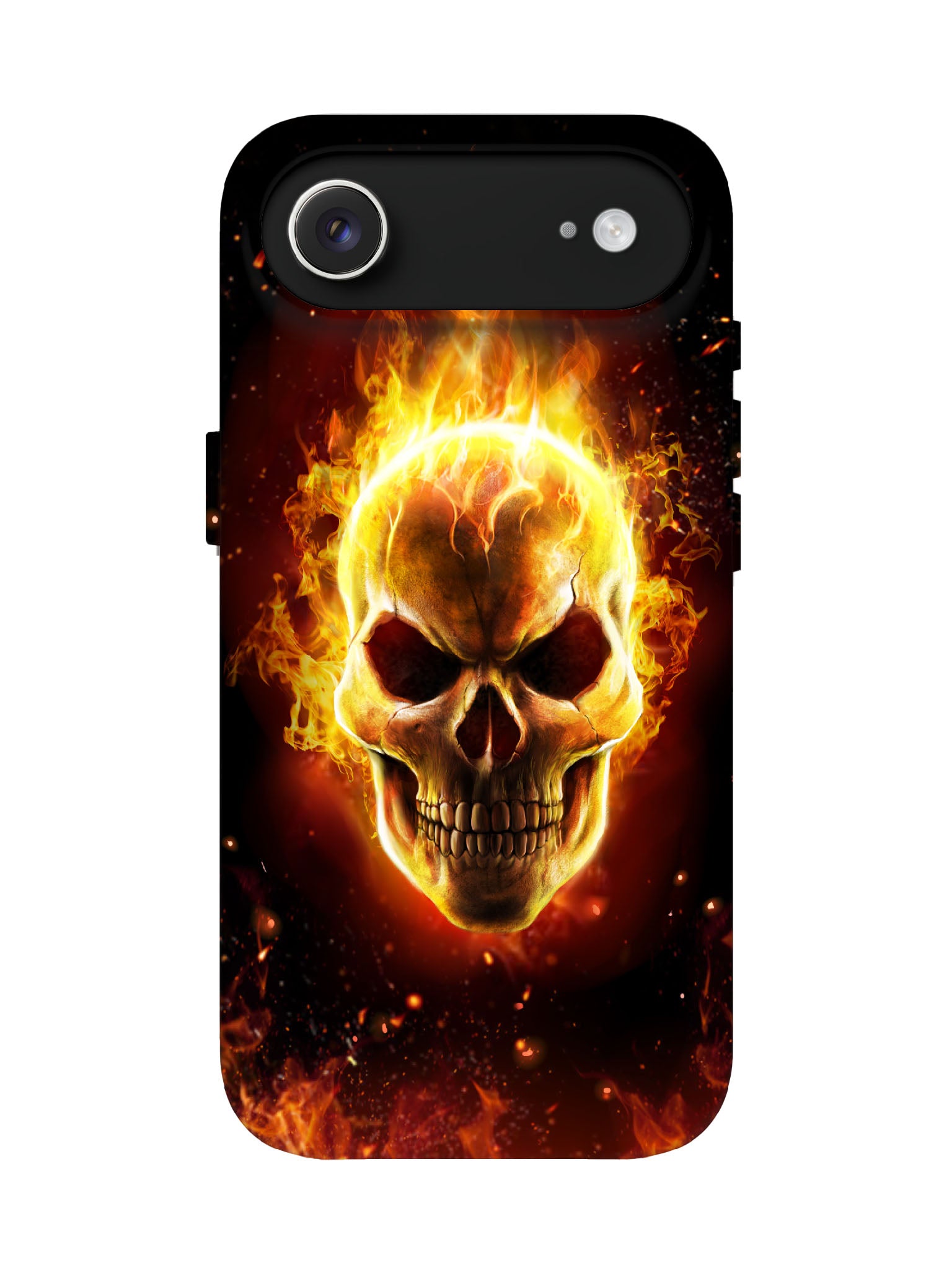 Flaming Skull Edgy Tough Phone Case