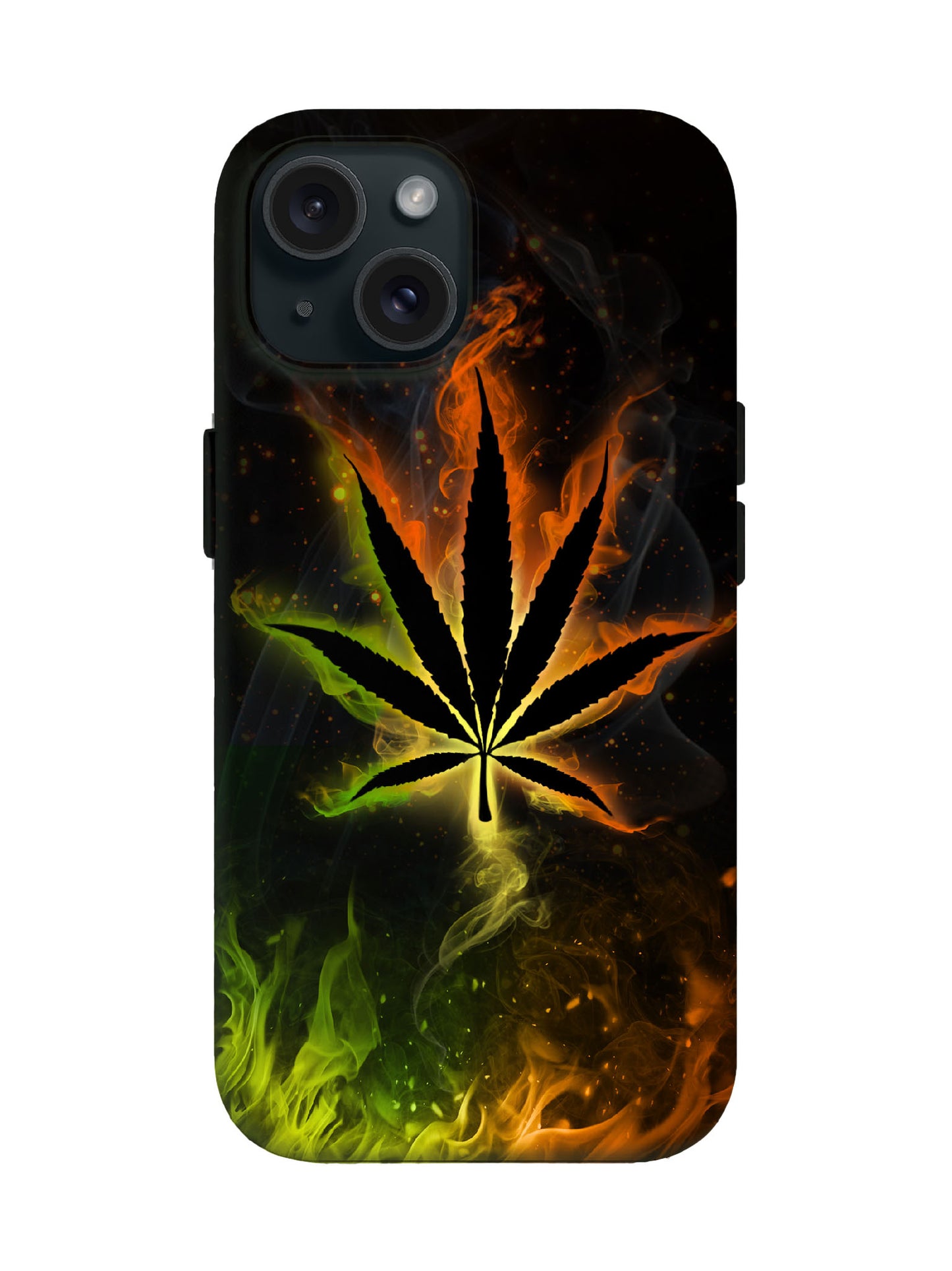 Flame Leaf Edgy Cyberpunk Tough Phone Case