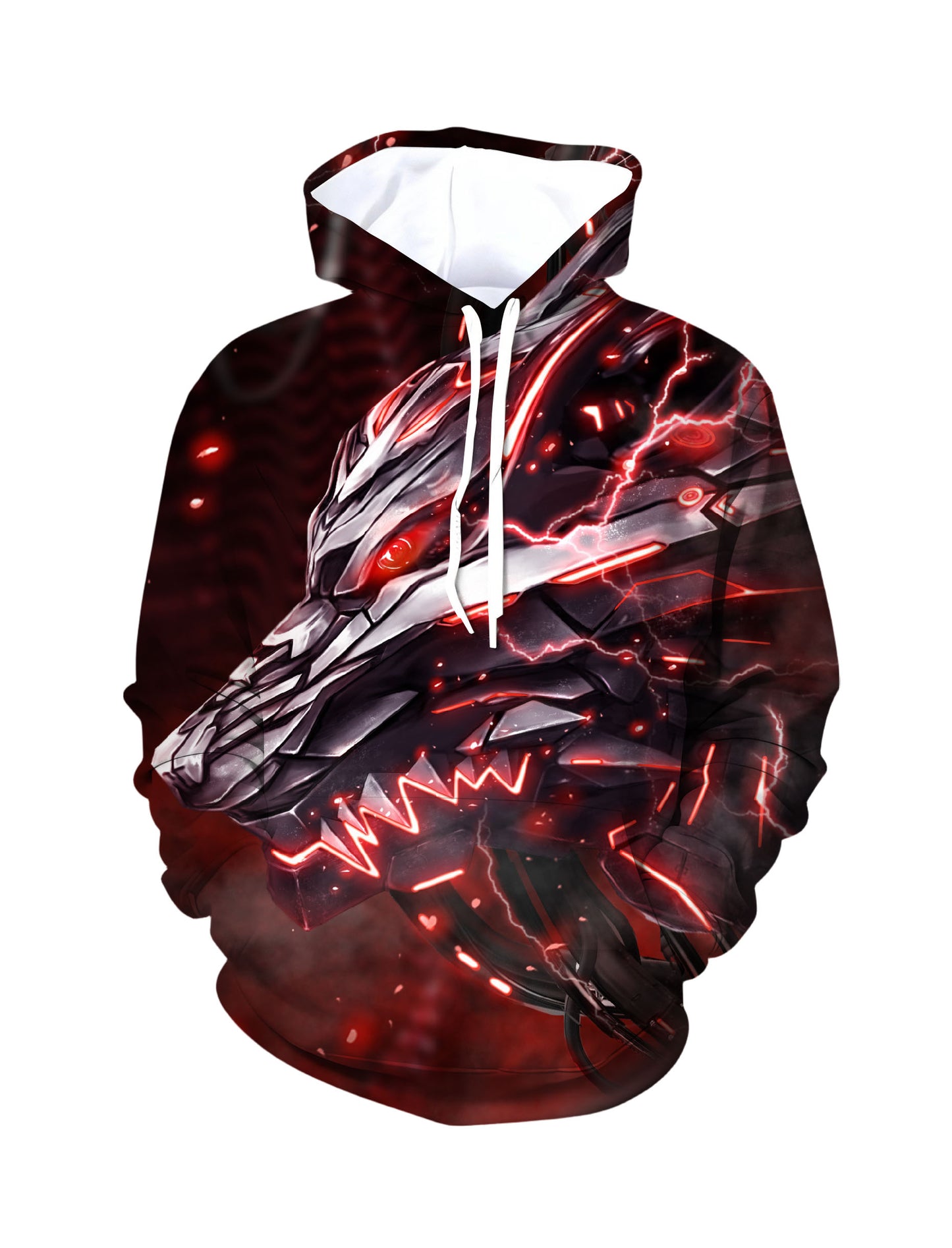 Cyber Wolf 3D All Over Print Hoodie Unisex Streetwear Pullover Soft Comfortable
