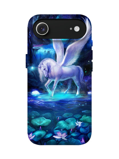 Winged Unicorn Neon Cyberpunk Protective Phone Case