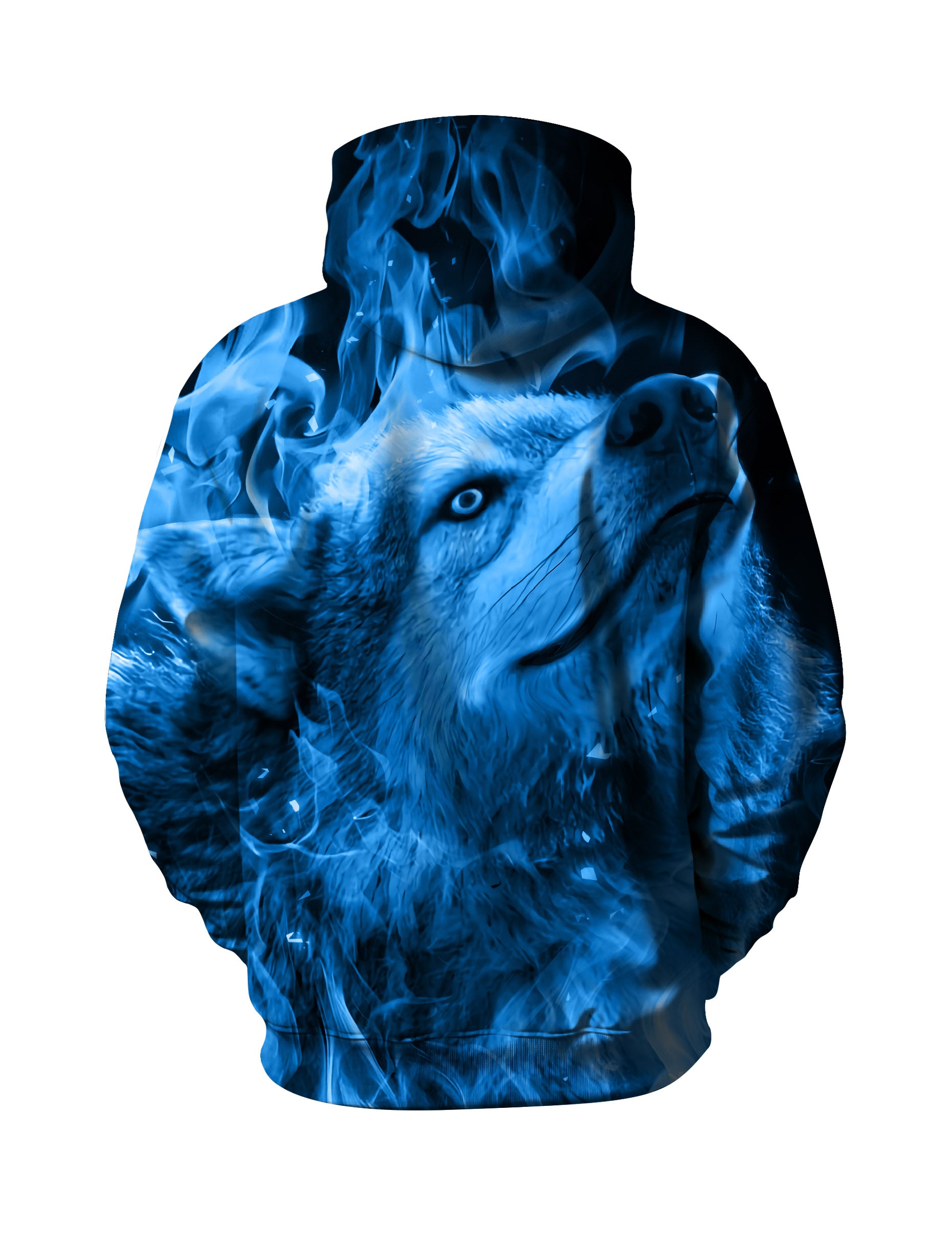 Wild Blue Smoke Wolf Hoodie – Unisex Outdoor Adventure Essential
