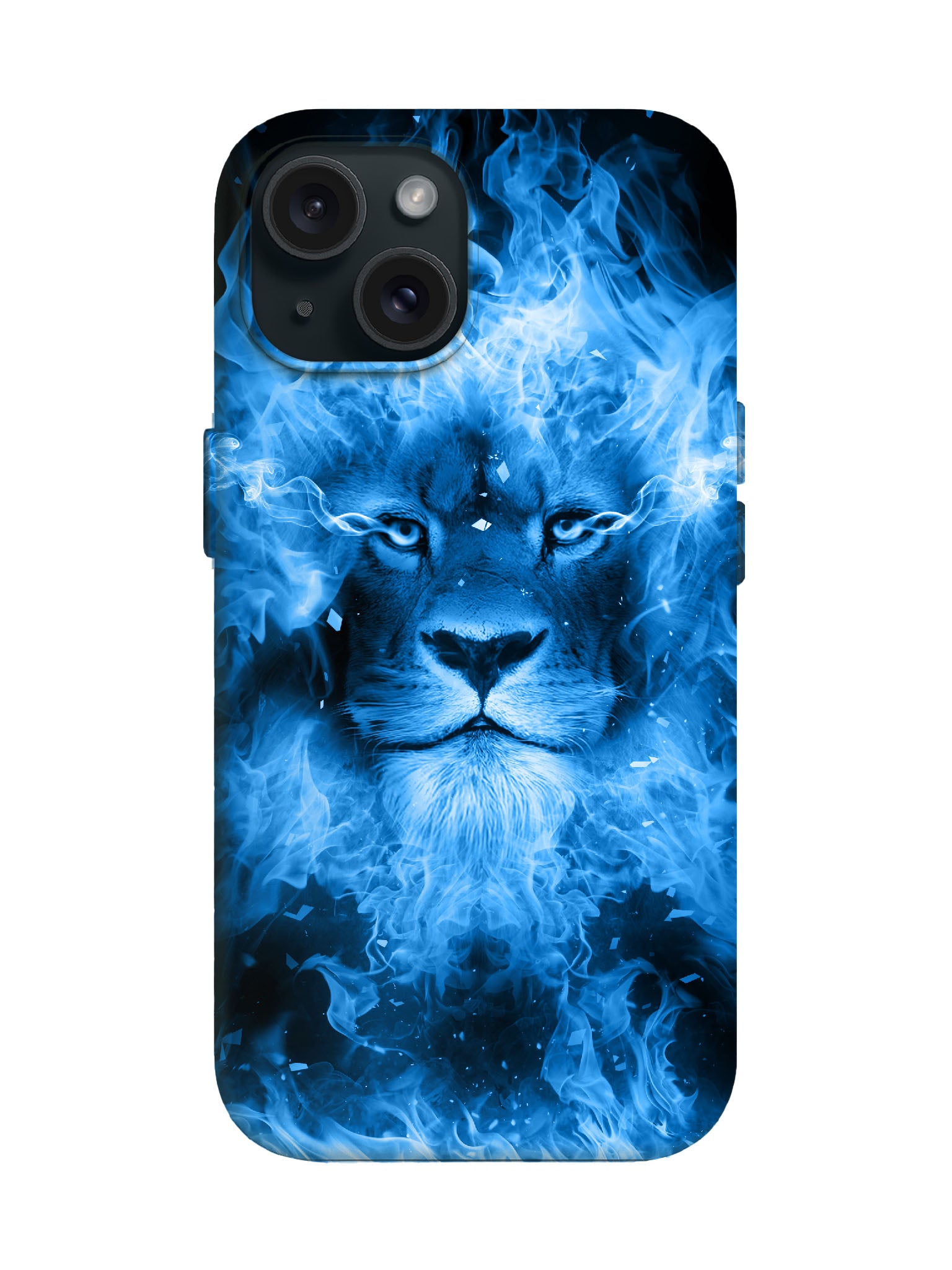 Blue Flame Lion Edgy Cyberpunk Tough Phone Case