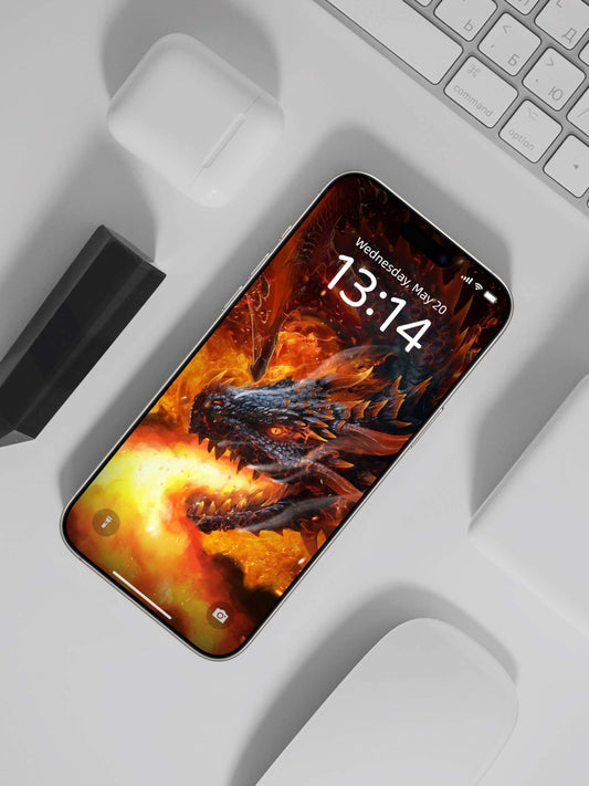 Dual Headed Inferno Dragon Phone Wallpaper