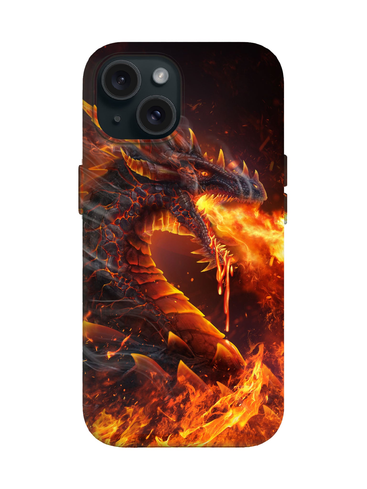 Flame Dragon Edgy Cyberpunk Tough Phone Case