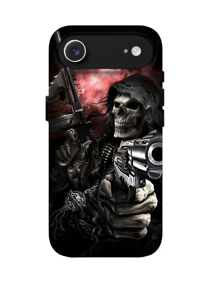 Skull with Guns Edgy Gothic Tough Phone Case