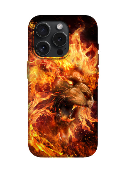 Flame Lion Edgy Hardcore Tough Phone Case