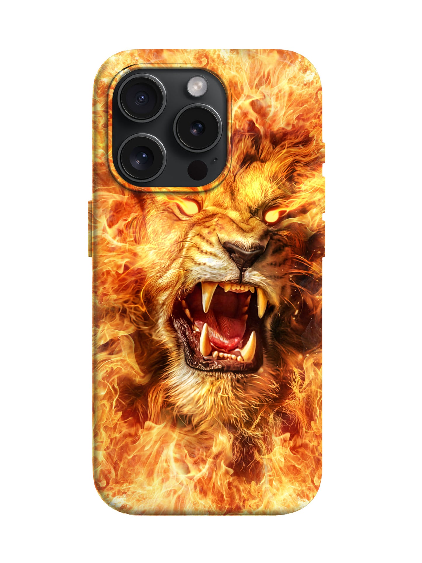 Flame Lion Head Edgy Tough Phone Case