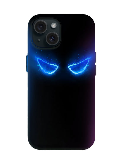 Glowing Blue Eyes Cyberpunk Edgy Protective Phone Case