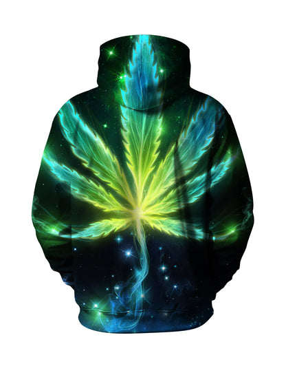 Glowing Cannabis Leaf 3D All Over Print Hoodie Unisex Streetwear Soft Comfortable Cotton Blend
