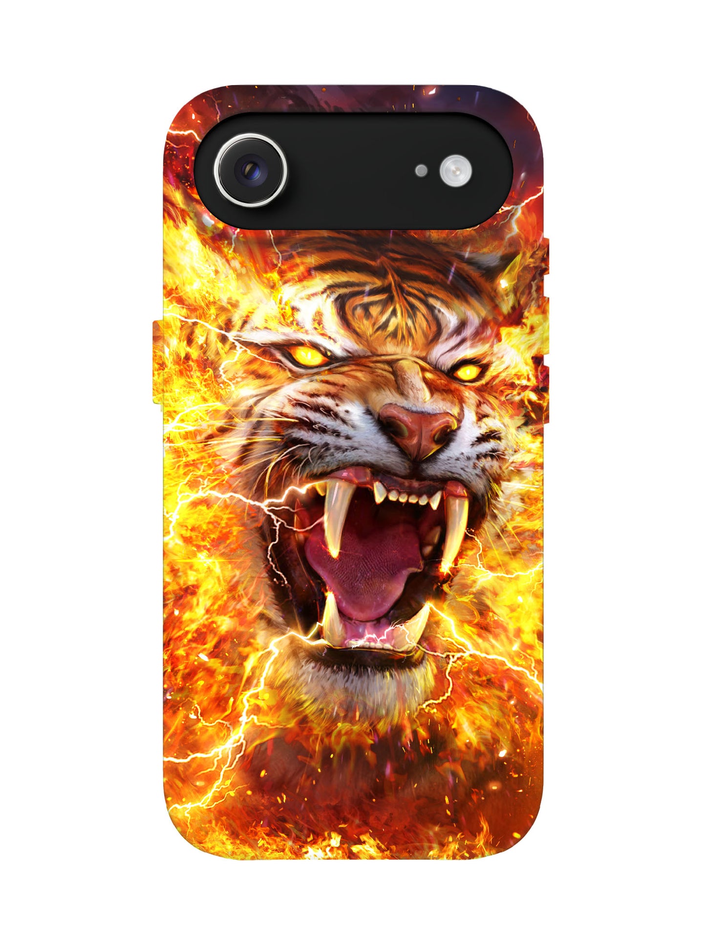 Flame Tiger Lightning Edgy Hardcore Tough Phone Case