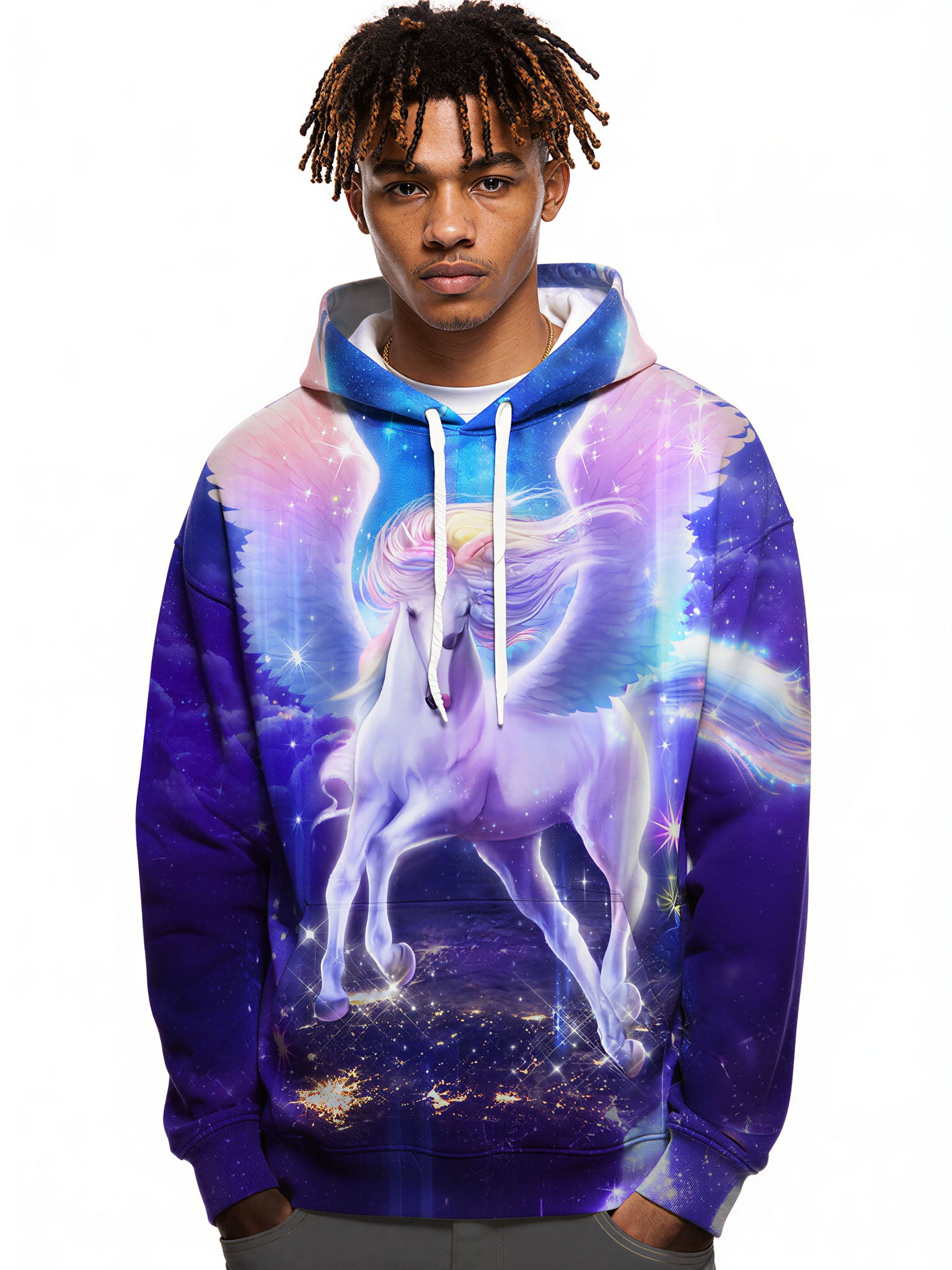 3D All Over Print Unicorn Hoodie for Men Women Galaxy Winged Horse Fantasy Sweatshirt