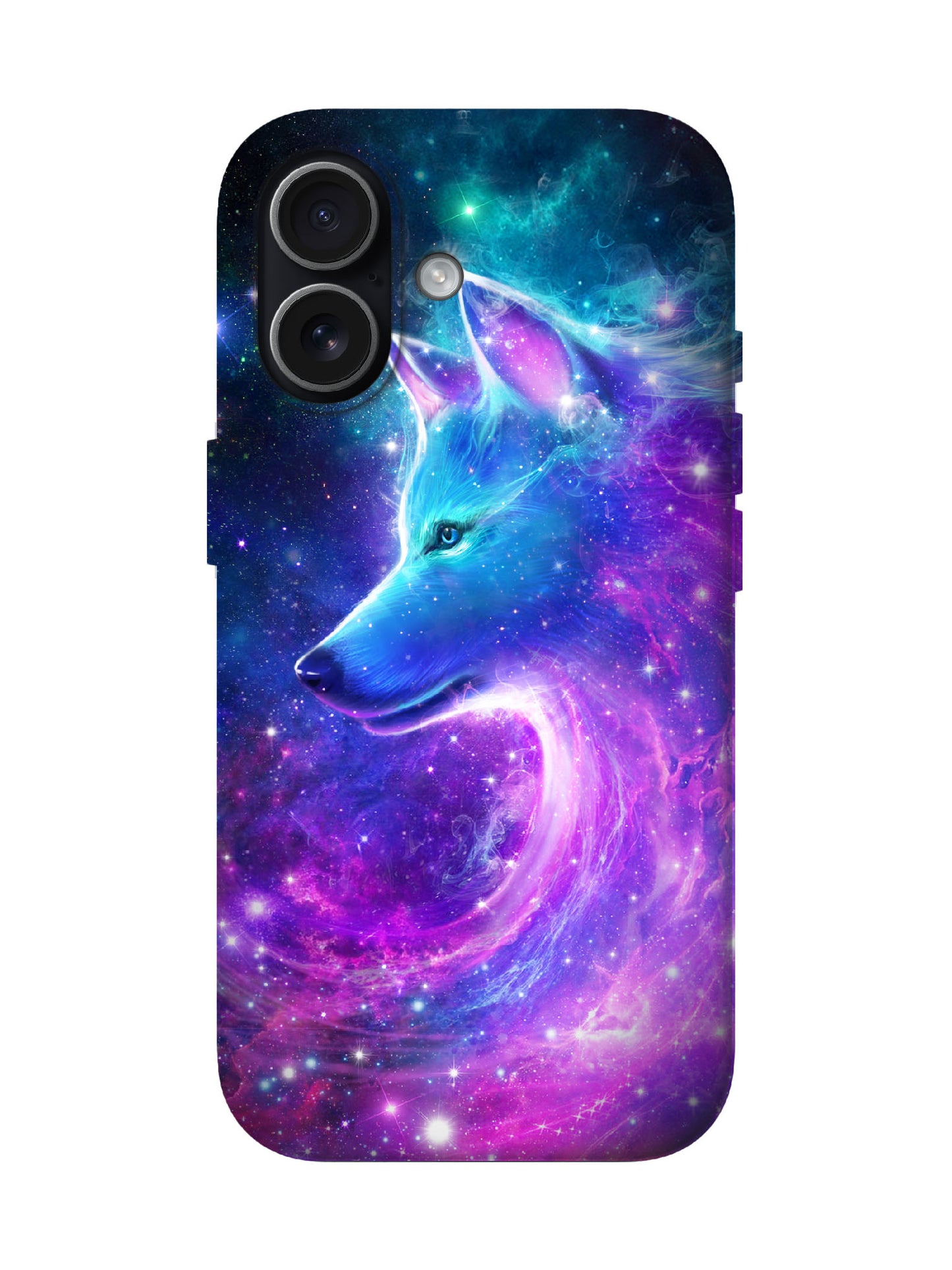 Cosmic Wolf Neon Cyberpunk Protective Phone Case