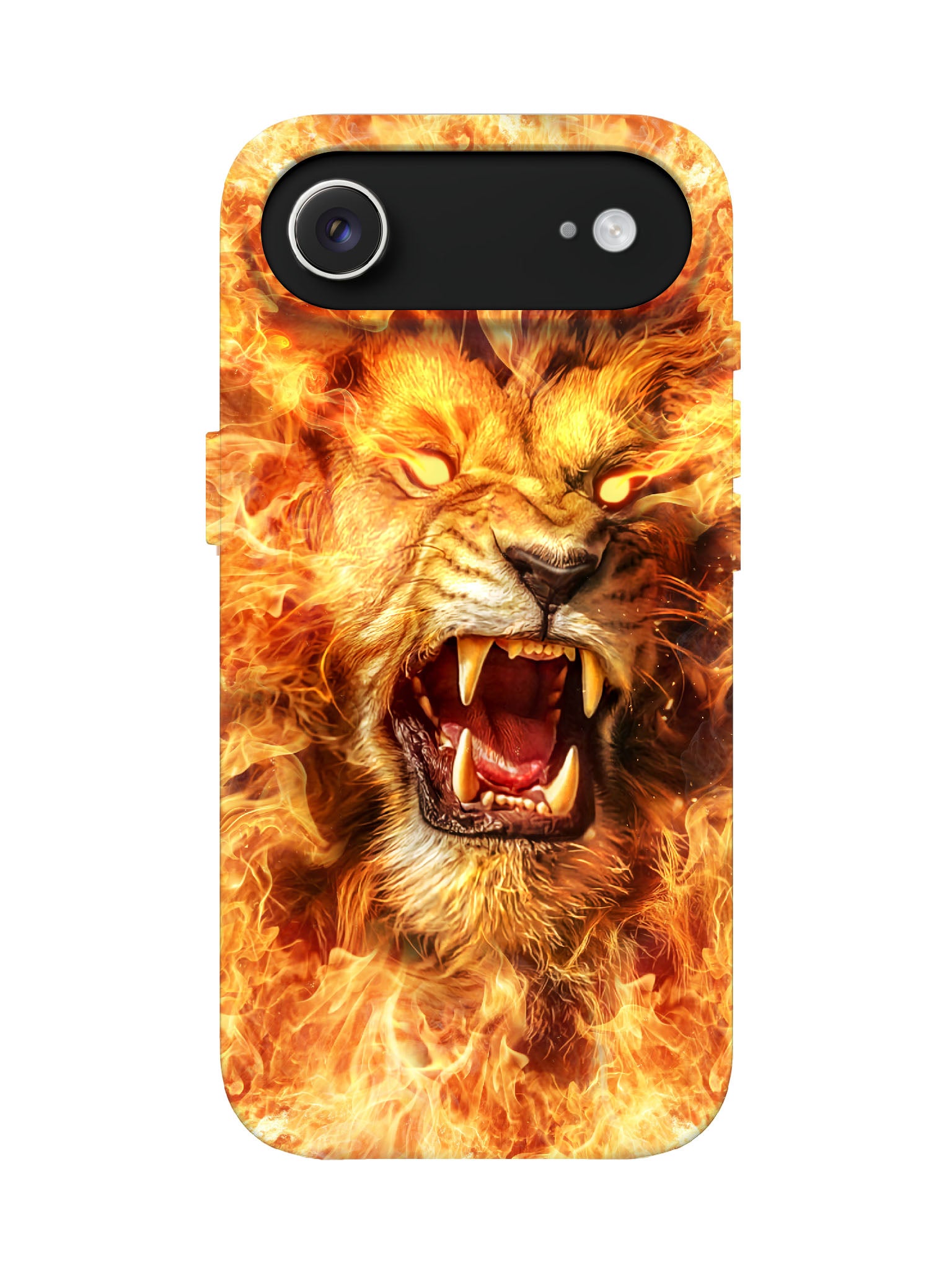 Flame Lion Head Edgy Tough Phone Case