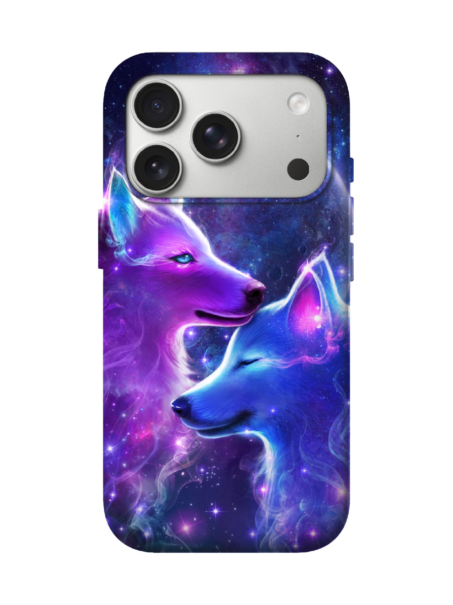 Cosmic Wolf Duo Edgy Cyberpunk Protective Phone Case