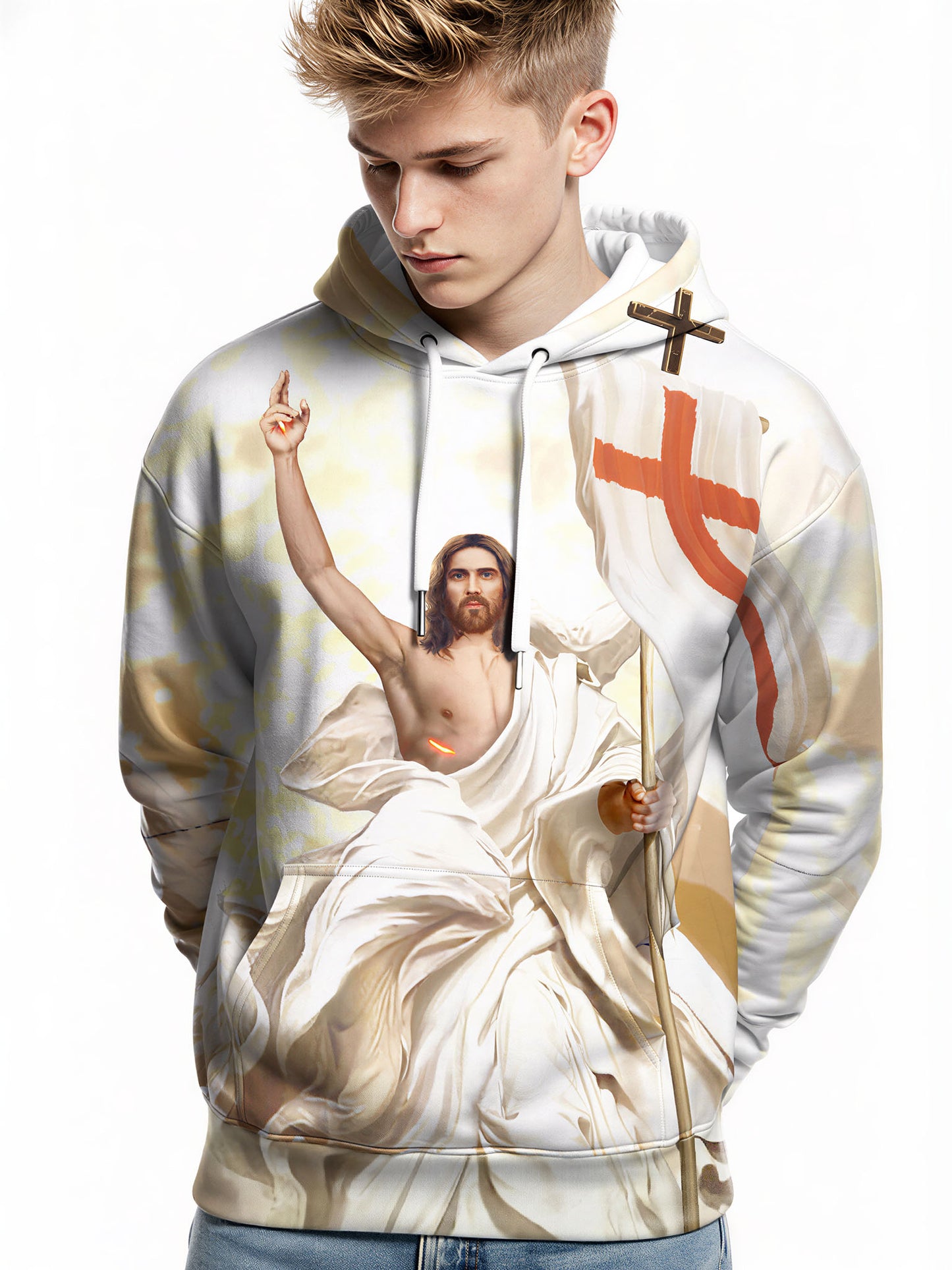 Jesus Christ 3D All Over Print Hoodie for Men Women Religious Faith Apparel