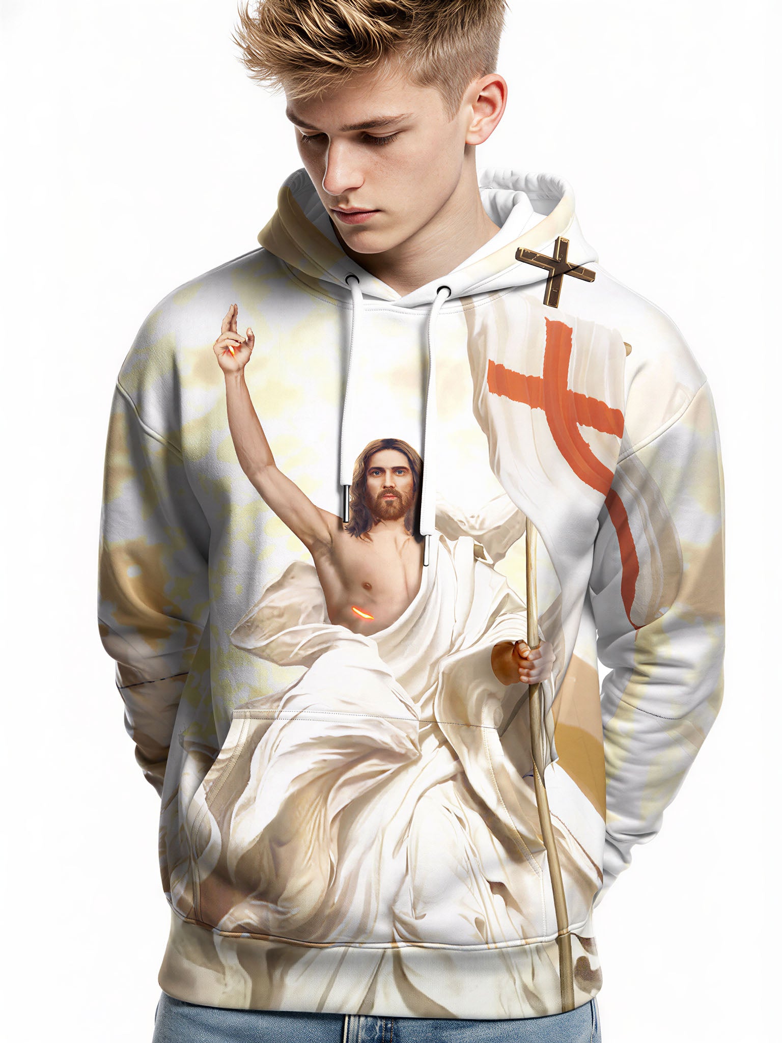 Jesus Christ 3D All Over Print Hoodie for Men Women Religious Faith Apparel