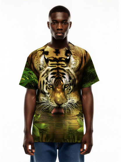 Jungle Wildlife Tiger 3D All Over Print T-Shirt for Men Women Graphic Sweatshirt