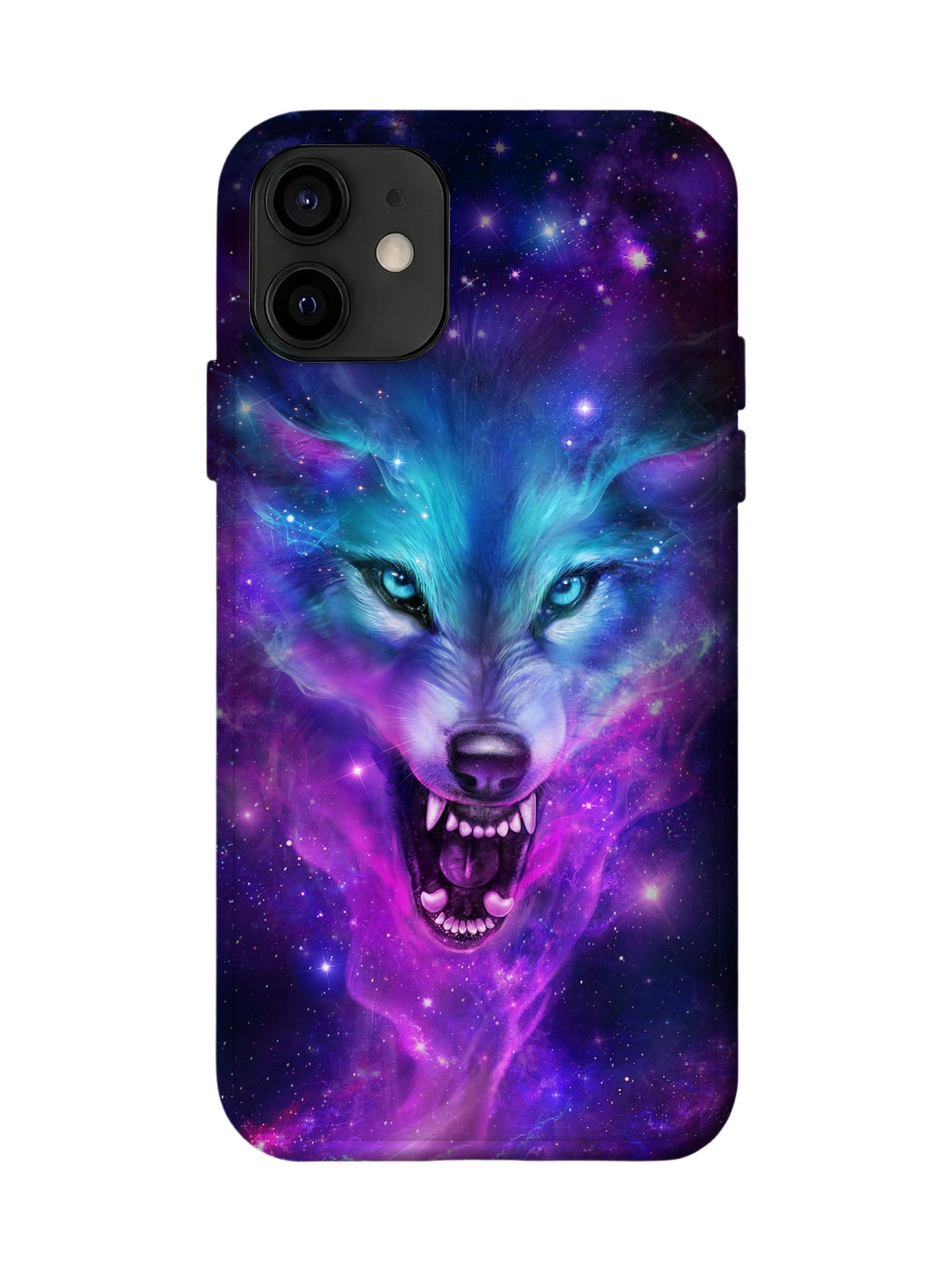 Cosmic Wolf Face Cyberpunk Edgy Protective Phone Case