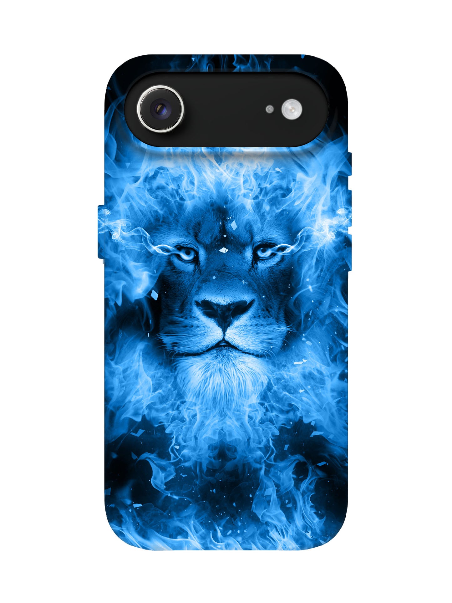 Blue Flame Lion Edgy Cyberpunk Tough Phone Case