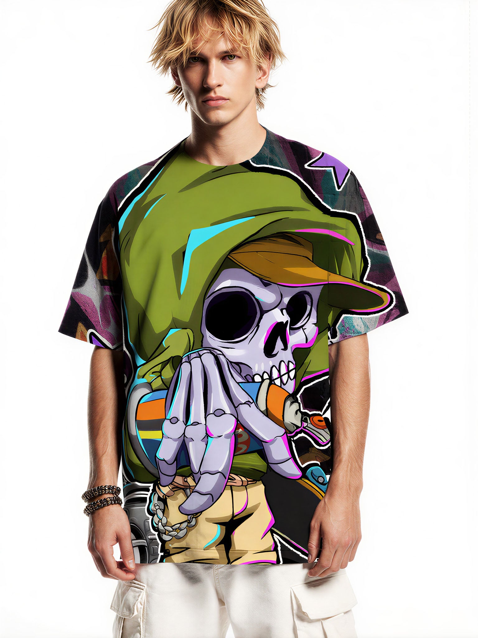 3D All Over Print T-Shirt Men Women Skull Gangster Streetwear Fashion Graphic Sweatshirt