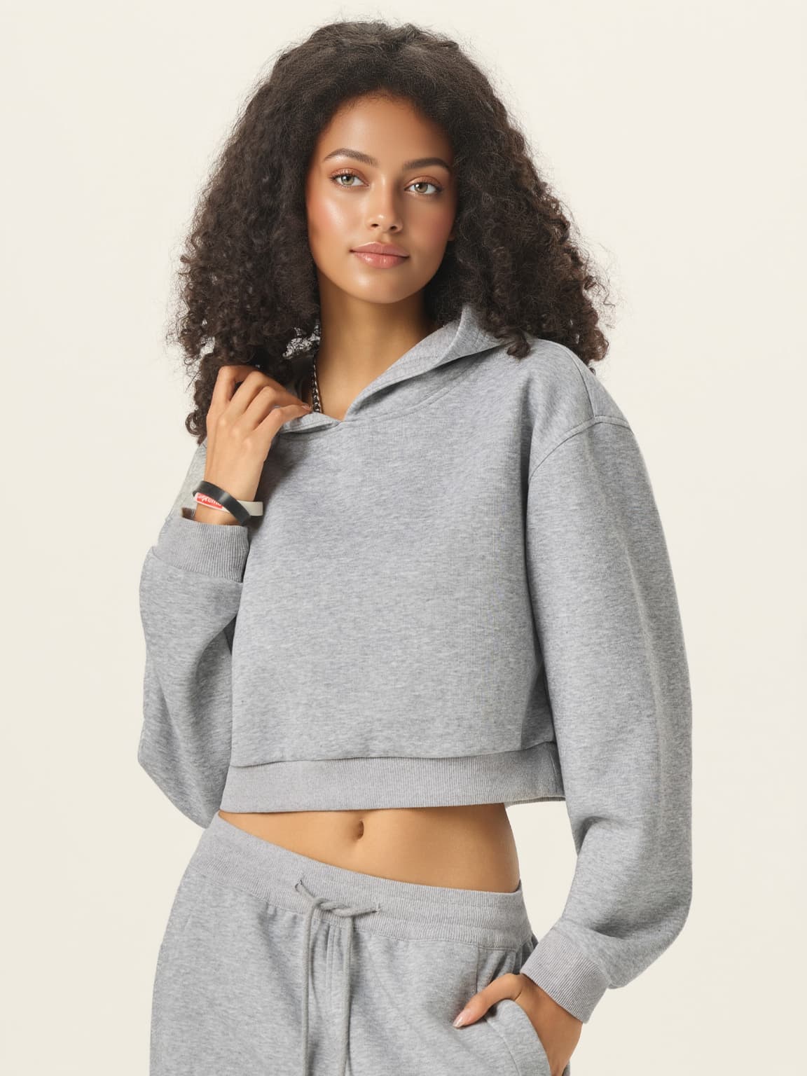 350g Soft French Terry Cropped Hoodie