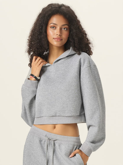 350g Soft French Terry Cropped Hoodie