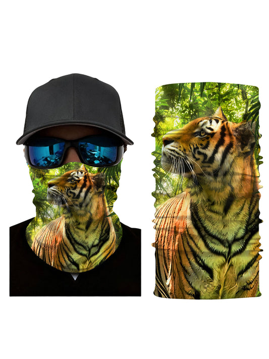 Realistic Roaring Tiger 3D Print Neck Gaiter – Unisex Nature Aesthetic Face Mask