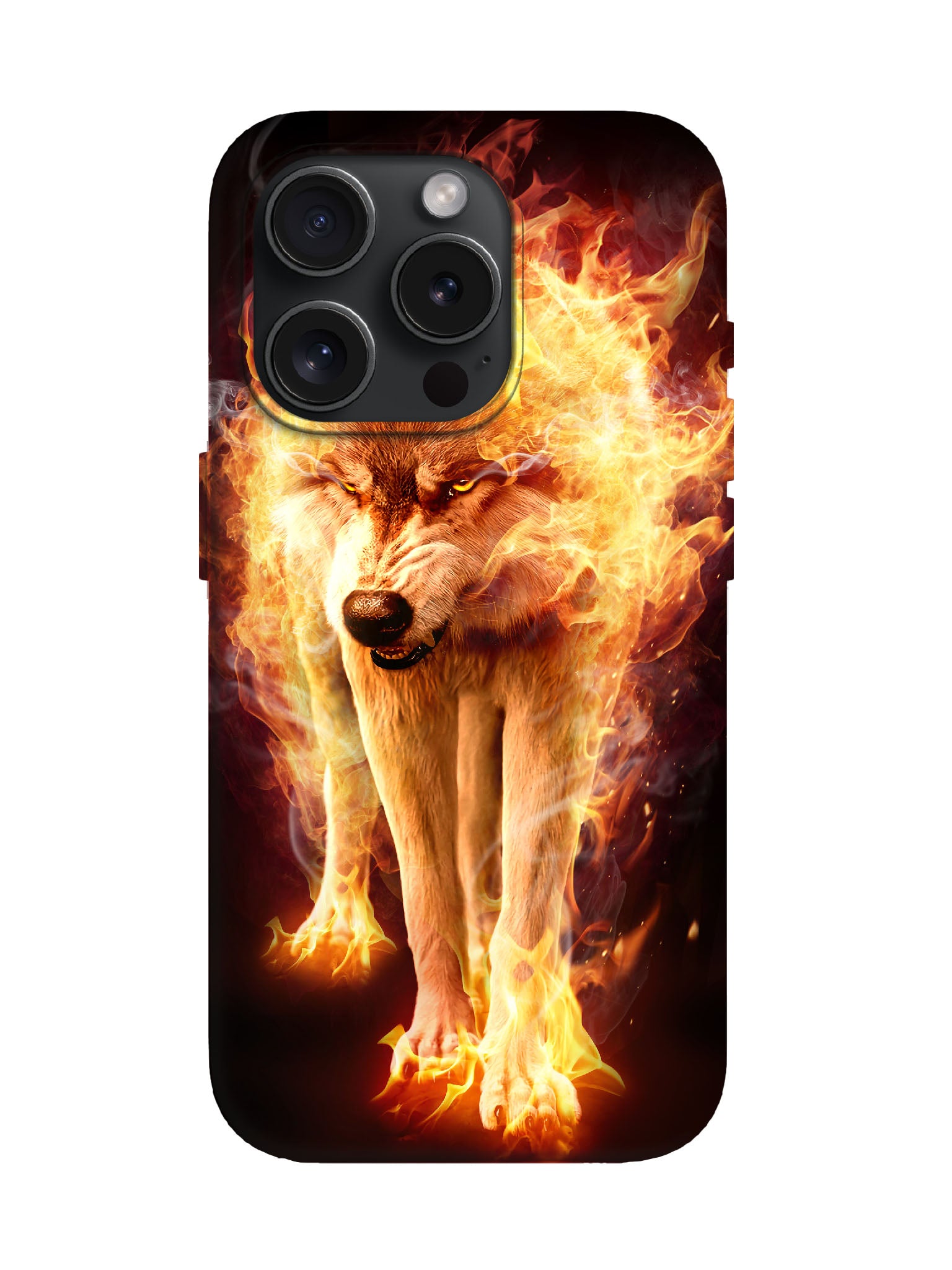 Flame Wolf Edgy Hardcore Tough Phone Case