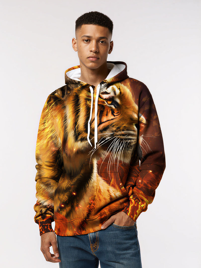 Tiger Flame 3D All Over Print Hoodie Unisex Soft Comfortable Streetwear