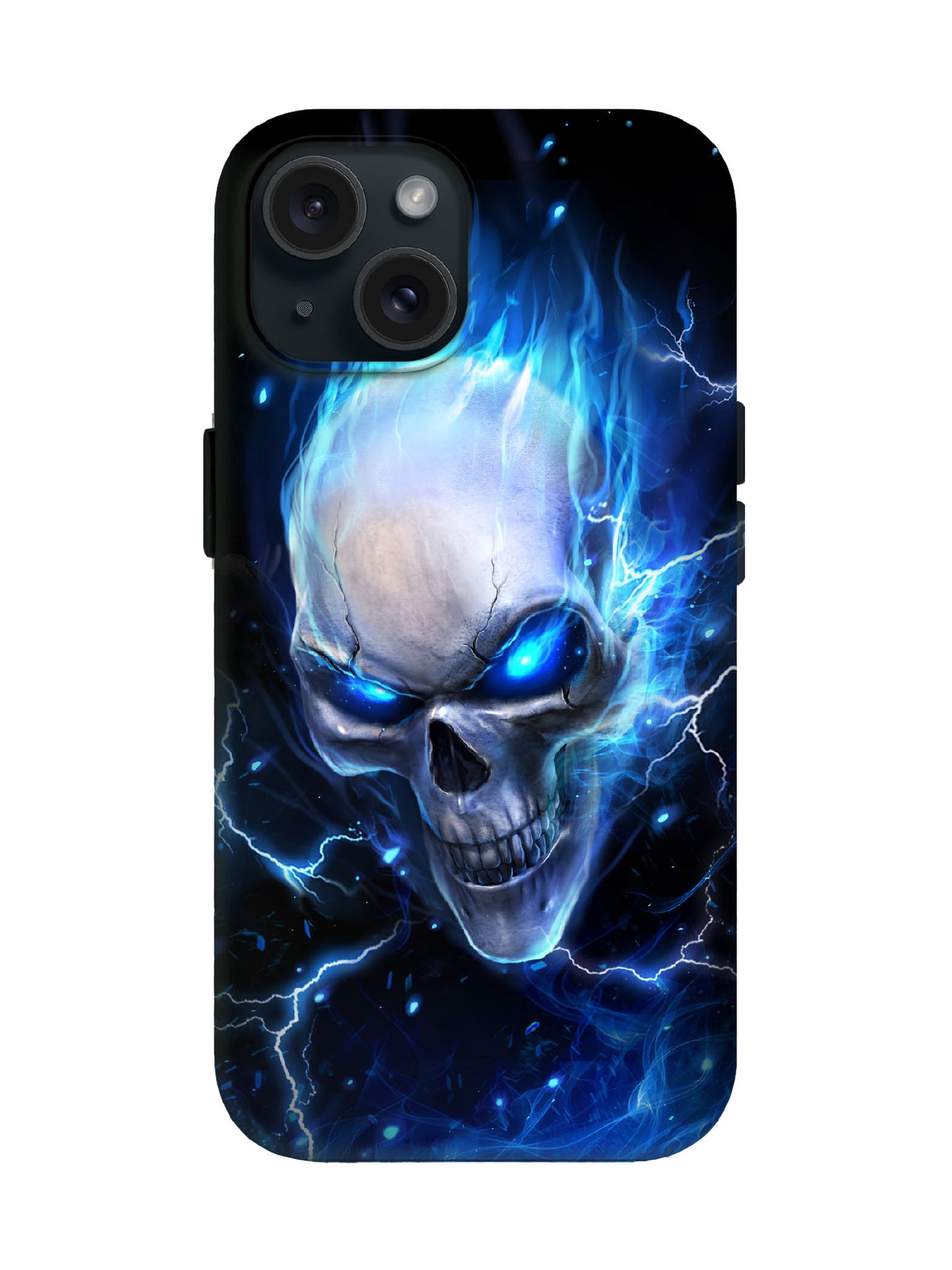 Shockproof Blue Flame Skull Tough Phone Cover