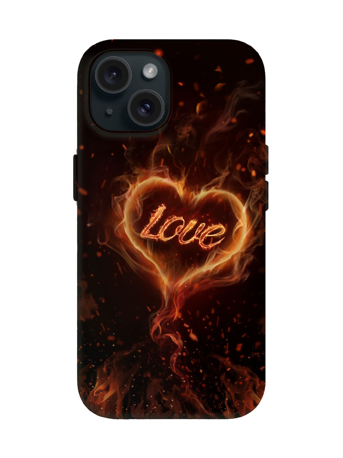 Flame Heart Edgy Tough Phone Case