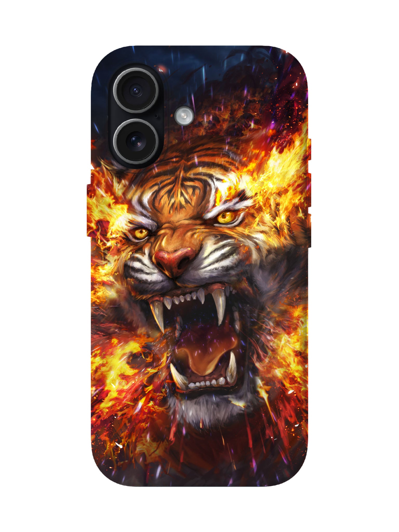 Flame Tiger Edgy Hardcore Tough Phone Case