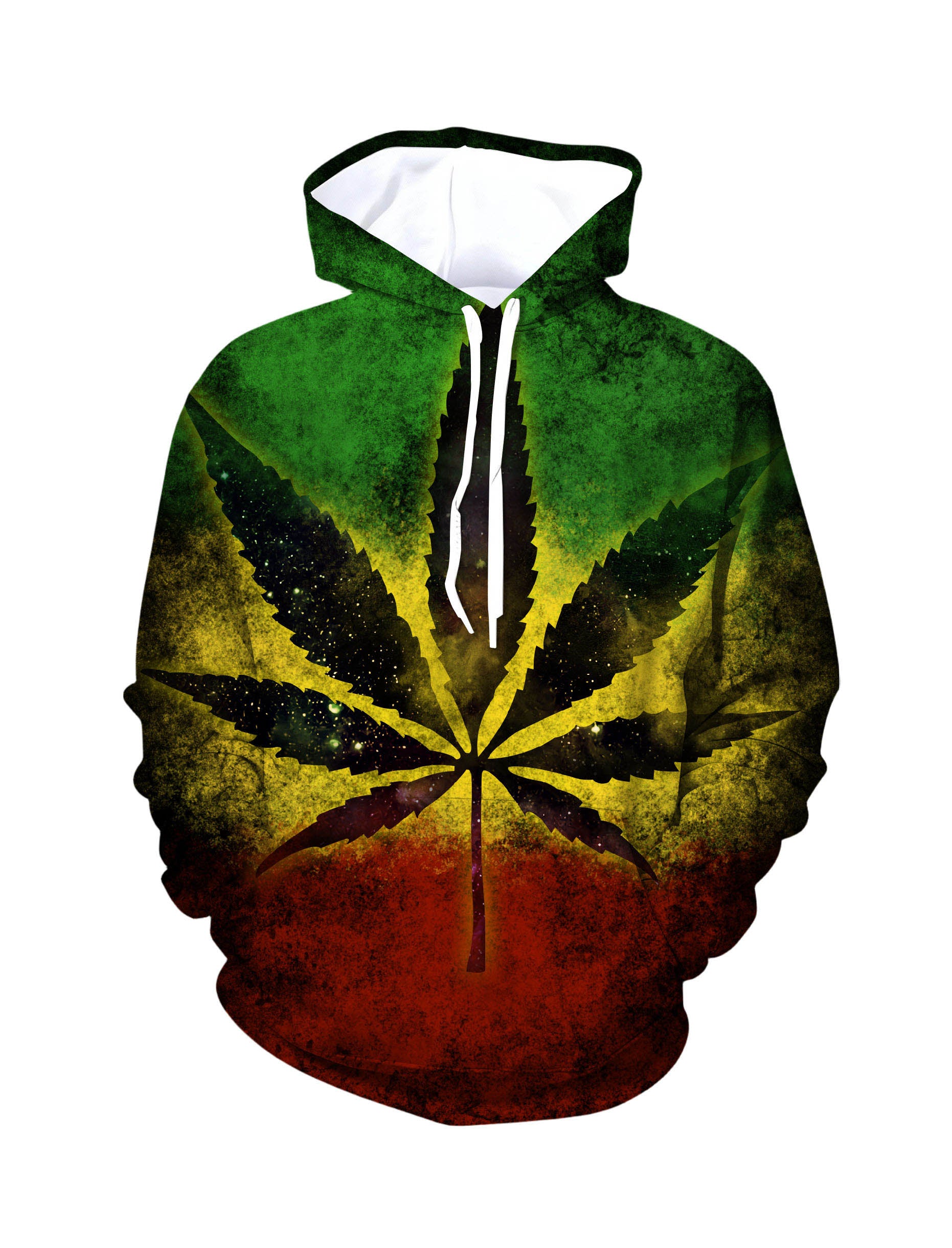 3D Printed Rasta Gradient Cannabis Hoodie – Men & Women’s Reggae Casual Wear