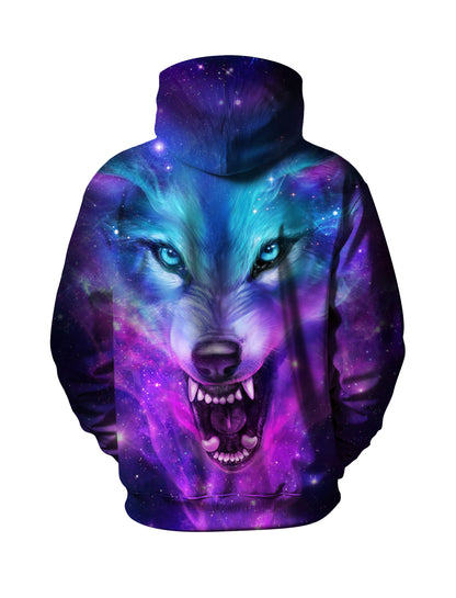 3D All Over Print Wolf Galaxy Cosmic Space Hoodie for Men Women