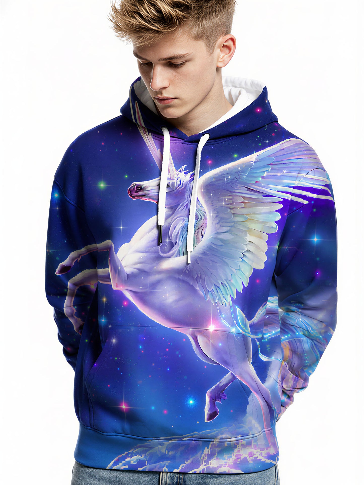 3D All Over Print Galaxy Space Unicorn Hoodie for Men Women Fantasy Style