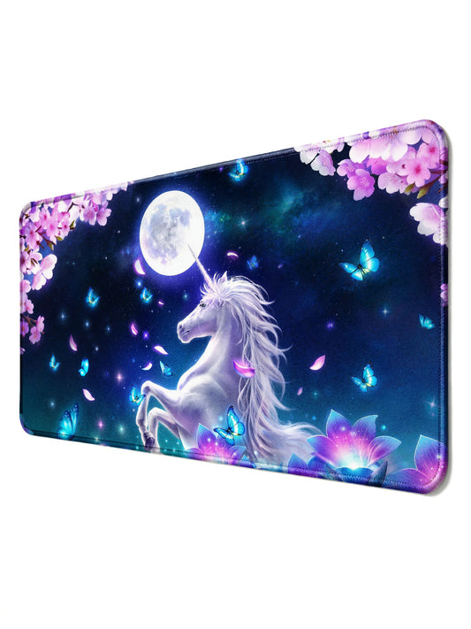 Mother & Baby Pegasus in Cherry Blossom Forest Gaming Mouse Pad