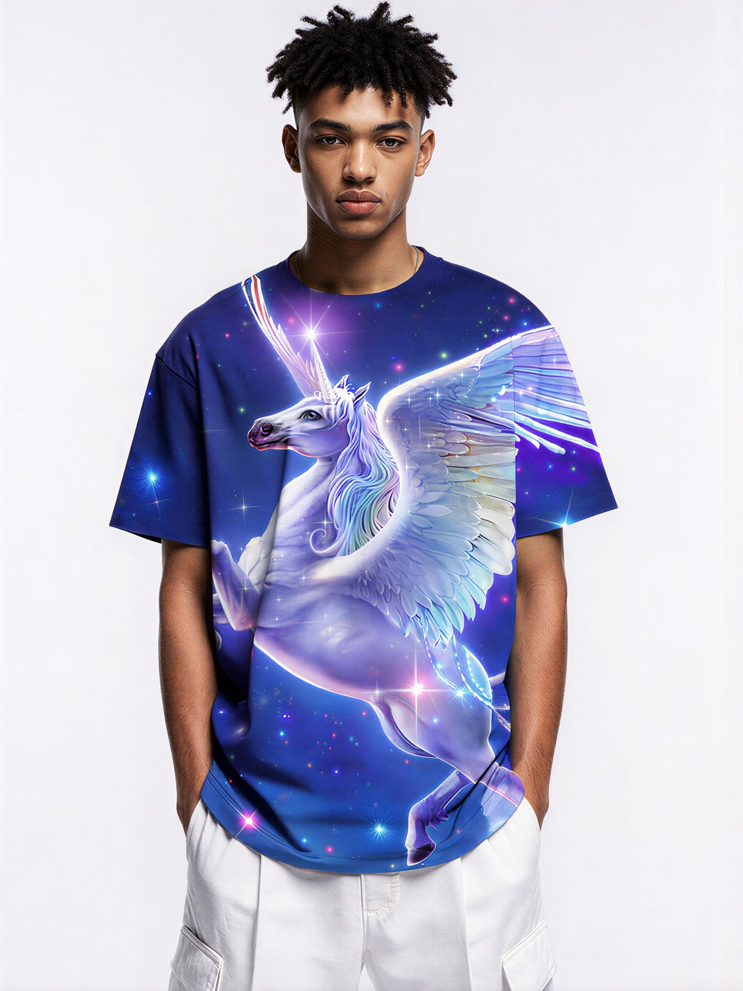 3D All Over Print Unicorn T-Shirt for Men Women Galaxy Space Fantasy Style