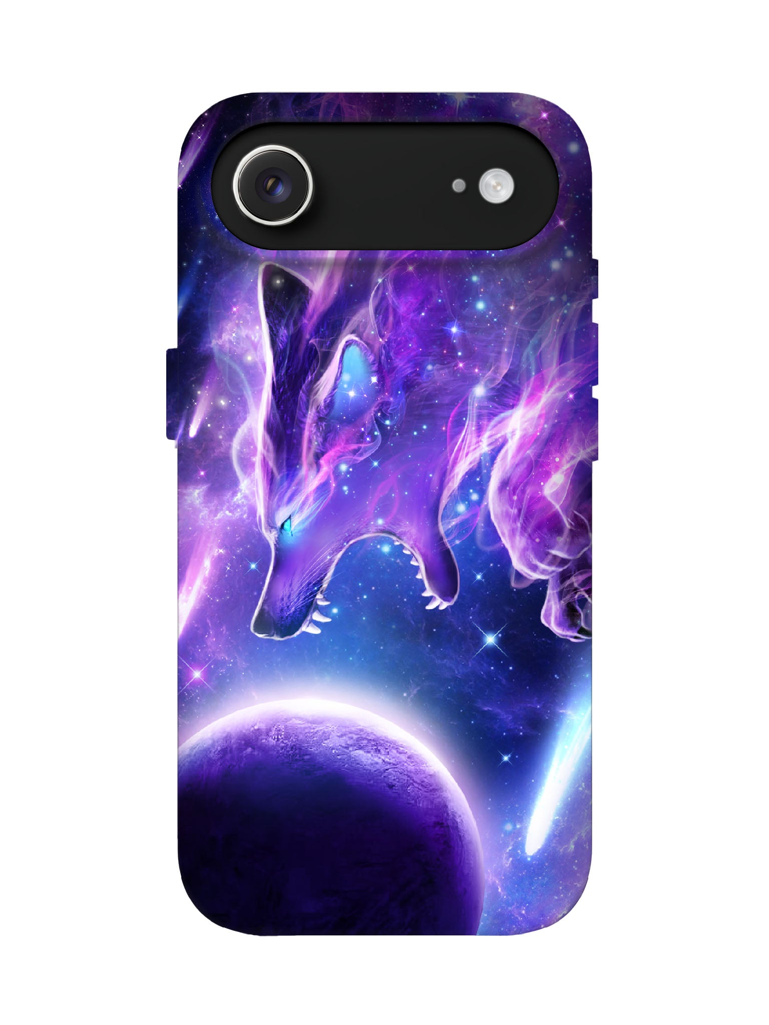 Cosmic Wolf Nebula Edgy Cyberpunk Protective Phone Case