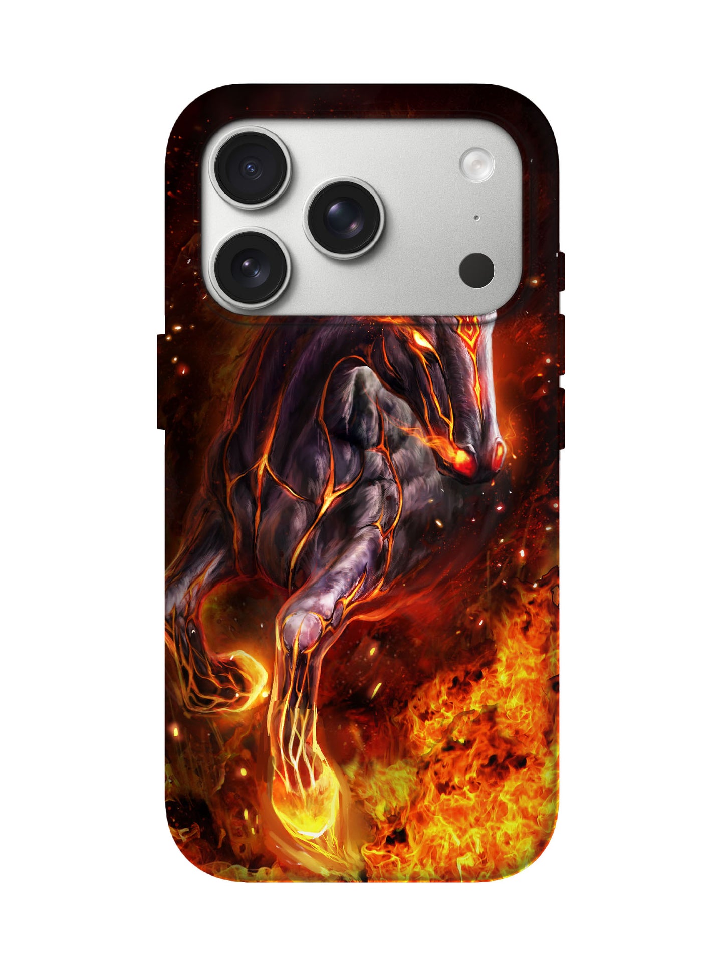 Flame Horse Edgy Cyberpunk Tough Phone Case