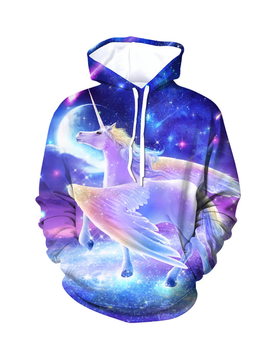 Unicorn Galaxy 3D All Over Print Hoodie for Men Women Fantasy Space Pullover