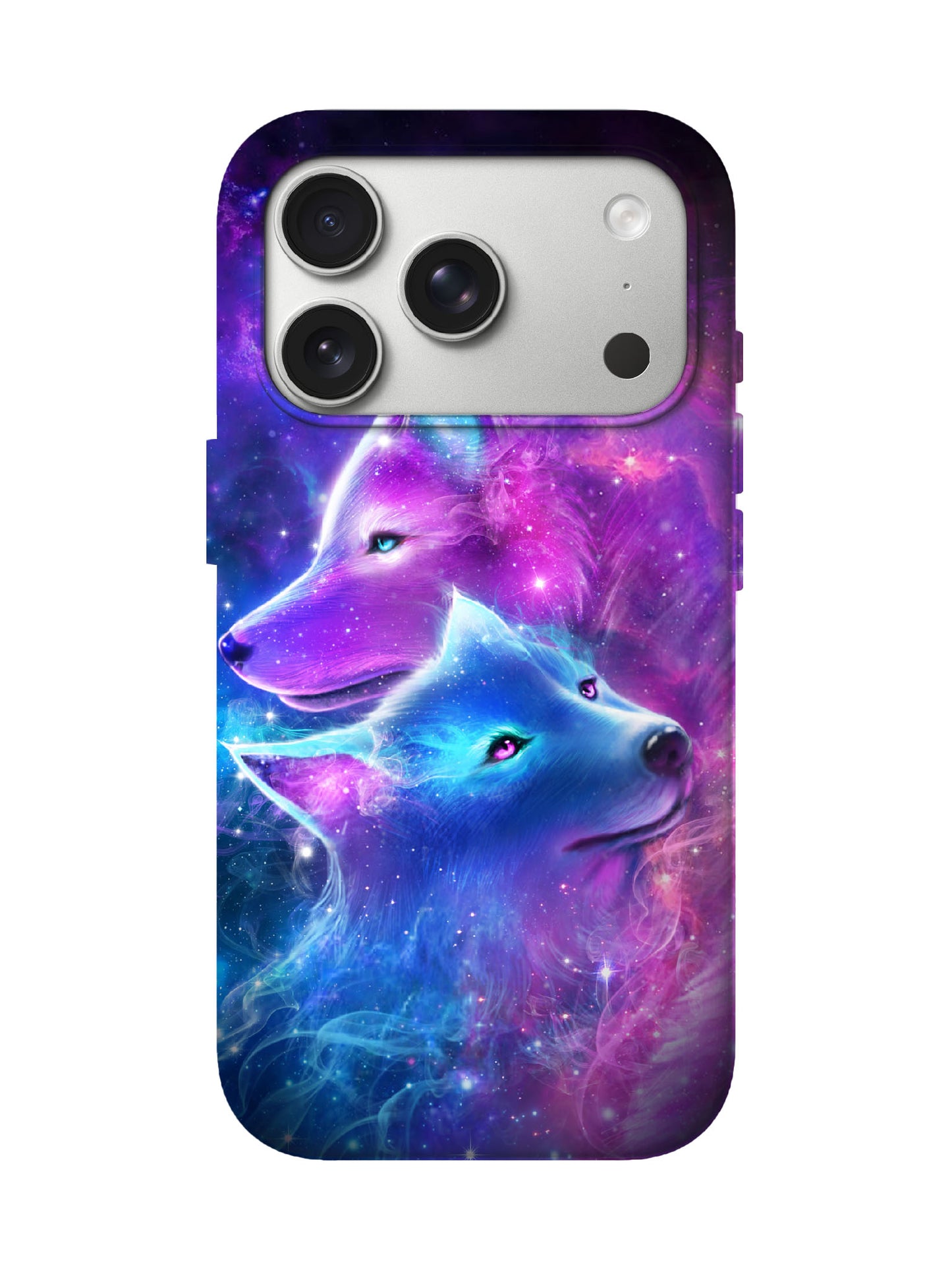 Cosmic Wolf Duo Cyberpunk Protective Phone Case