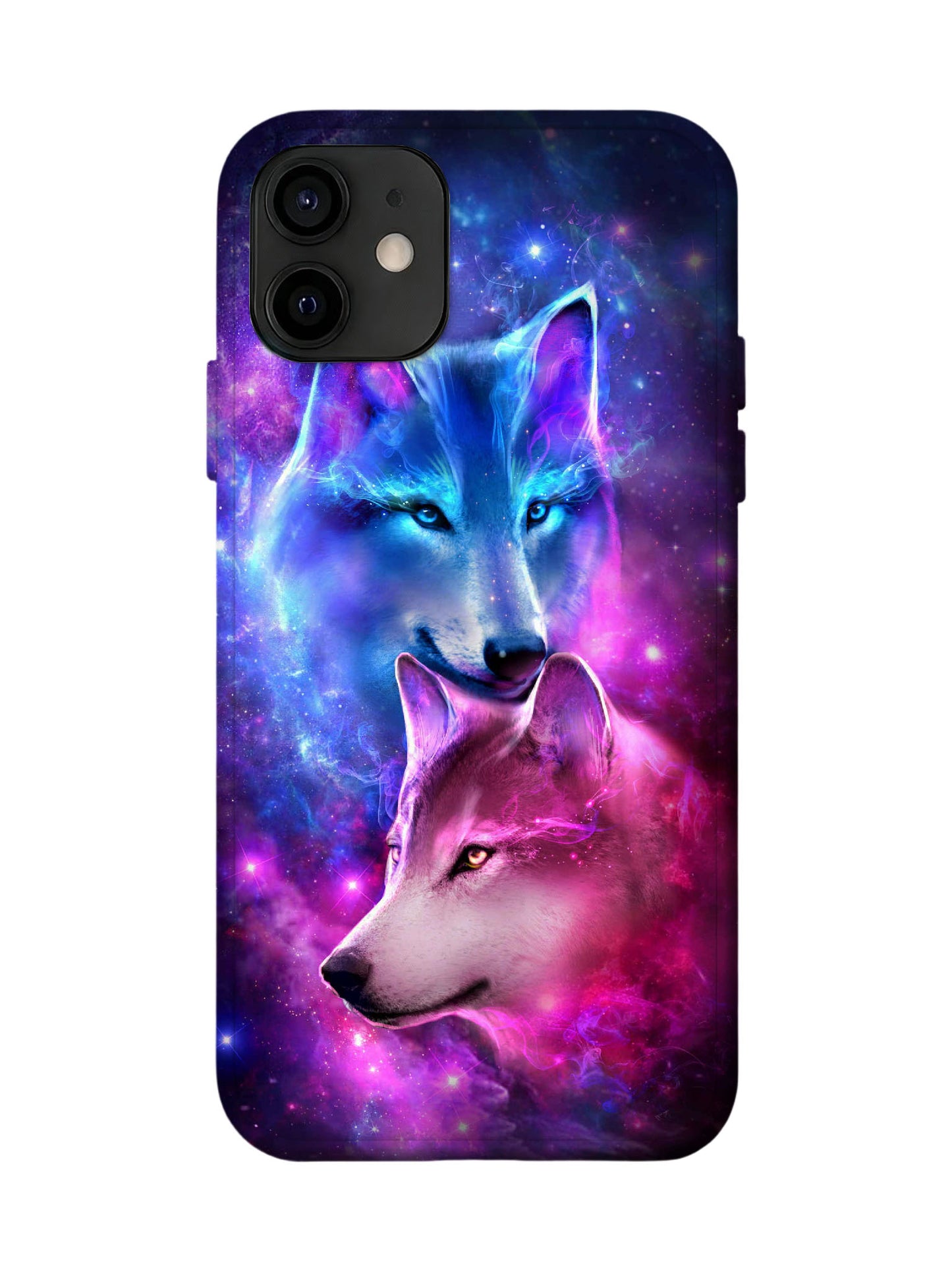 Cosmic Wolf Duo Edgy Cyberpunk Protective Phone Case