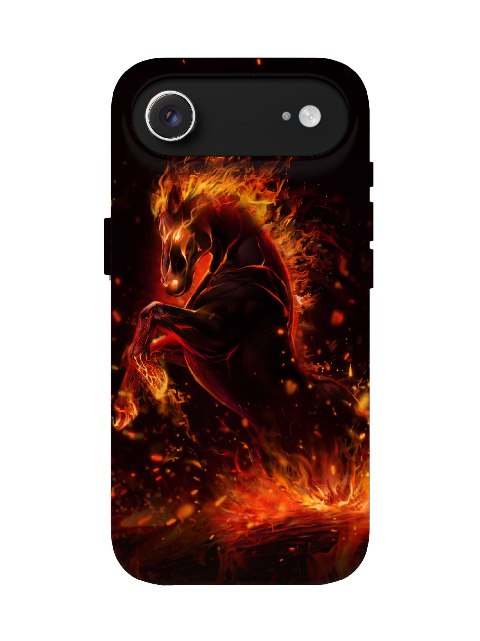Flame Horse Edgy Cyberpunk Tough Phone Case