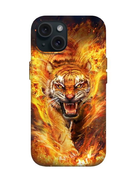 Flame Tiger Edgy Hardcore Tough Phone Case