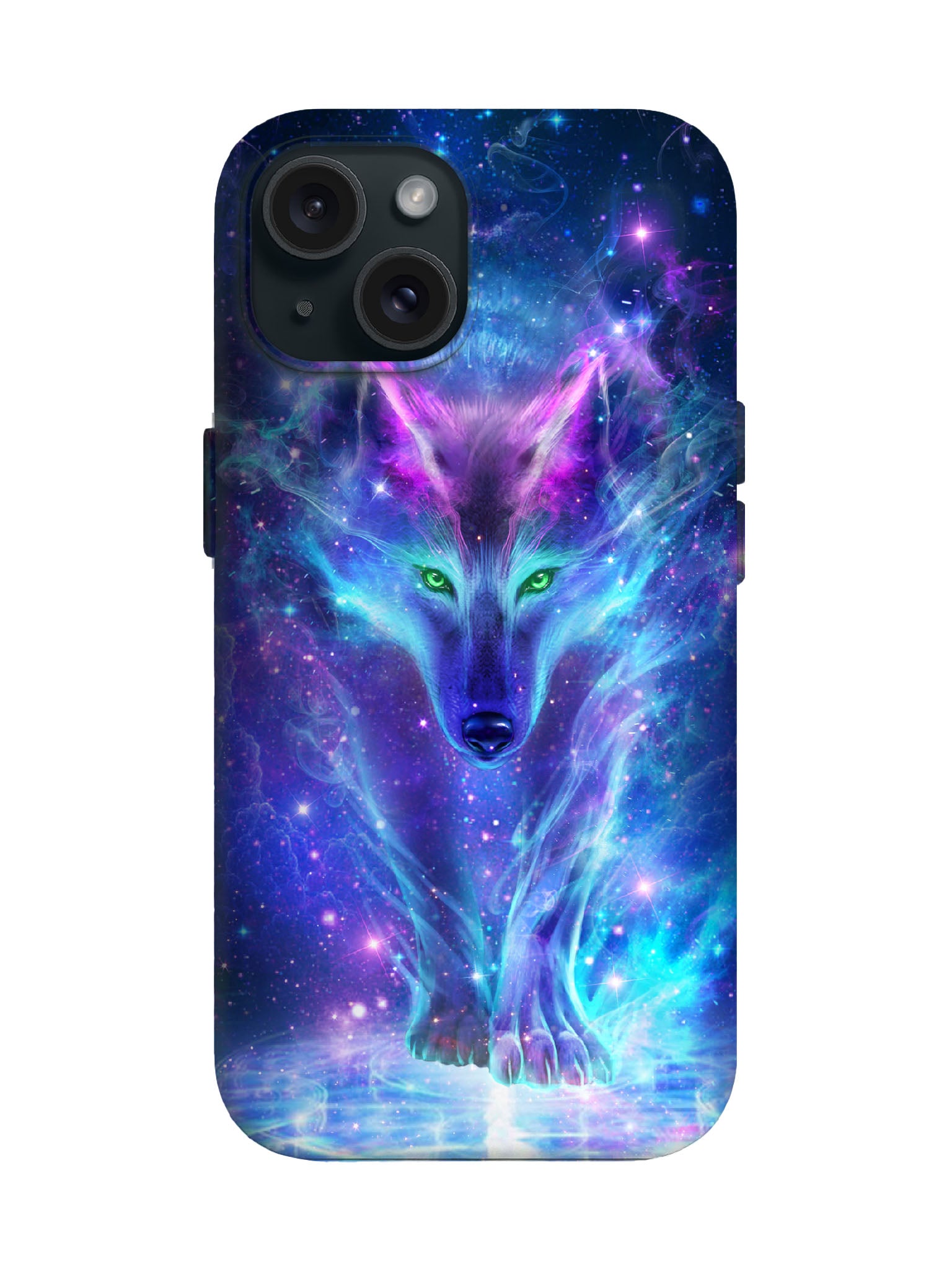 Cosmic Wolf Neon Cyberpunk Protective Phone Case