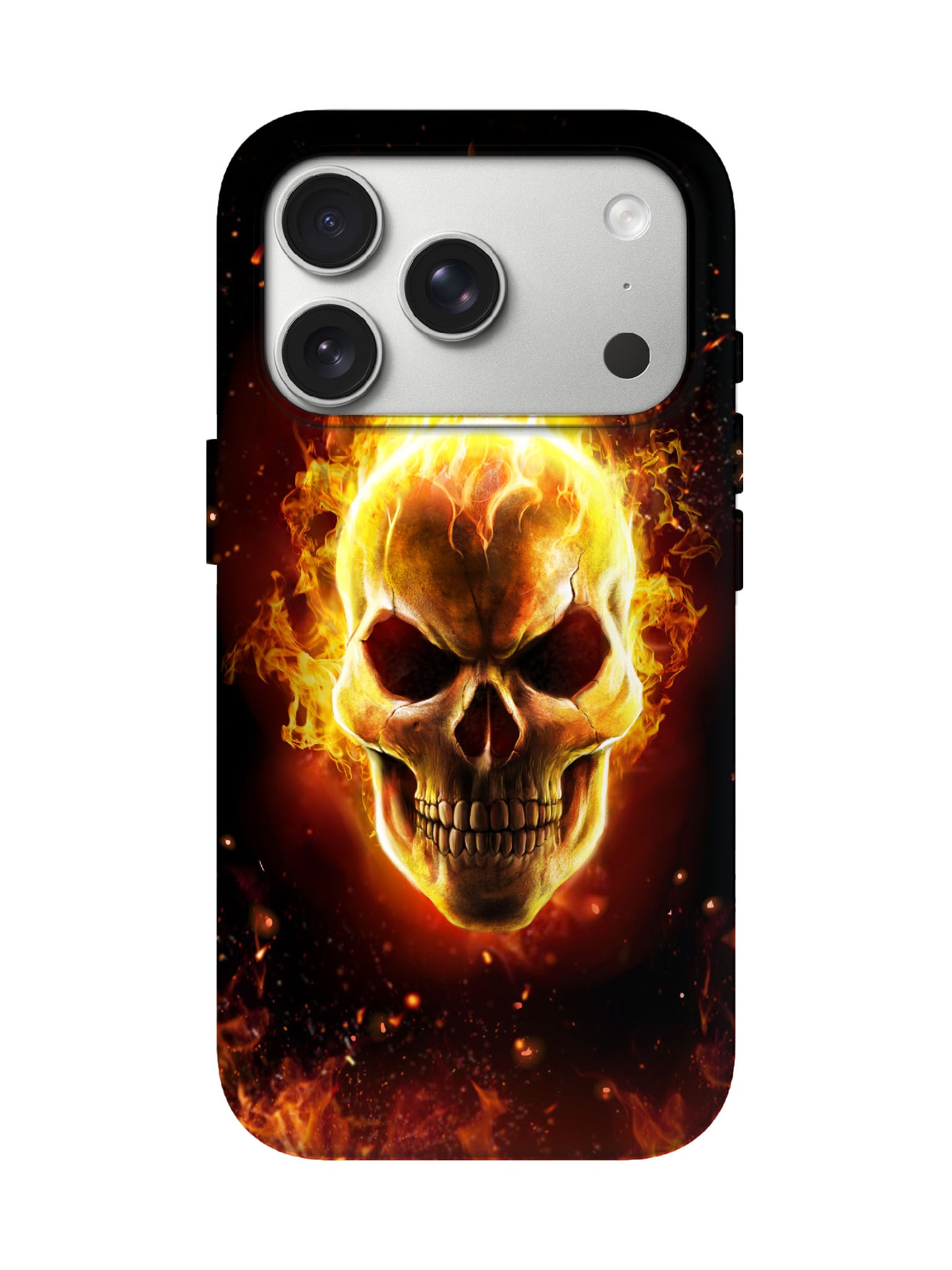 Flaming Skull Edgy Tough Phone Case