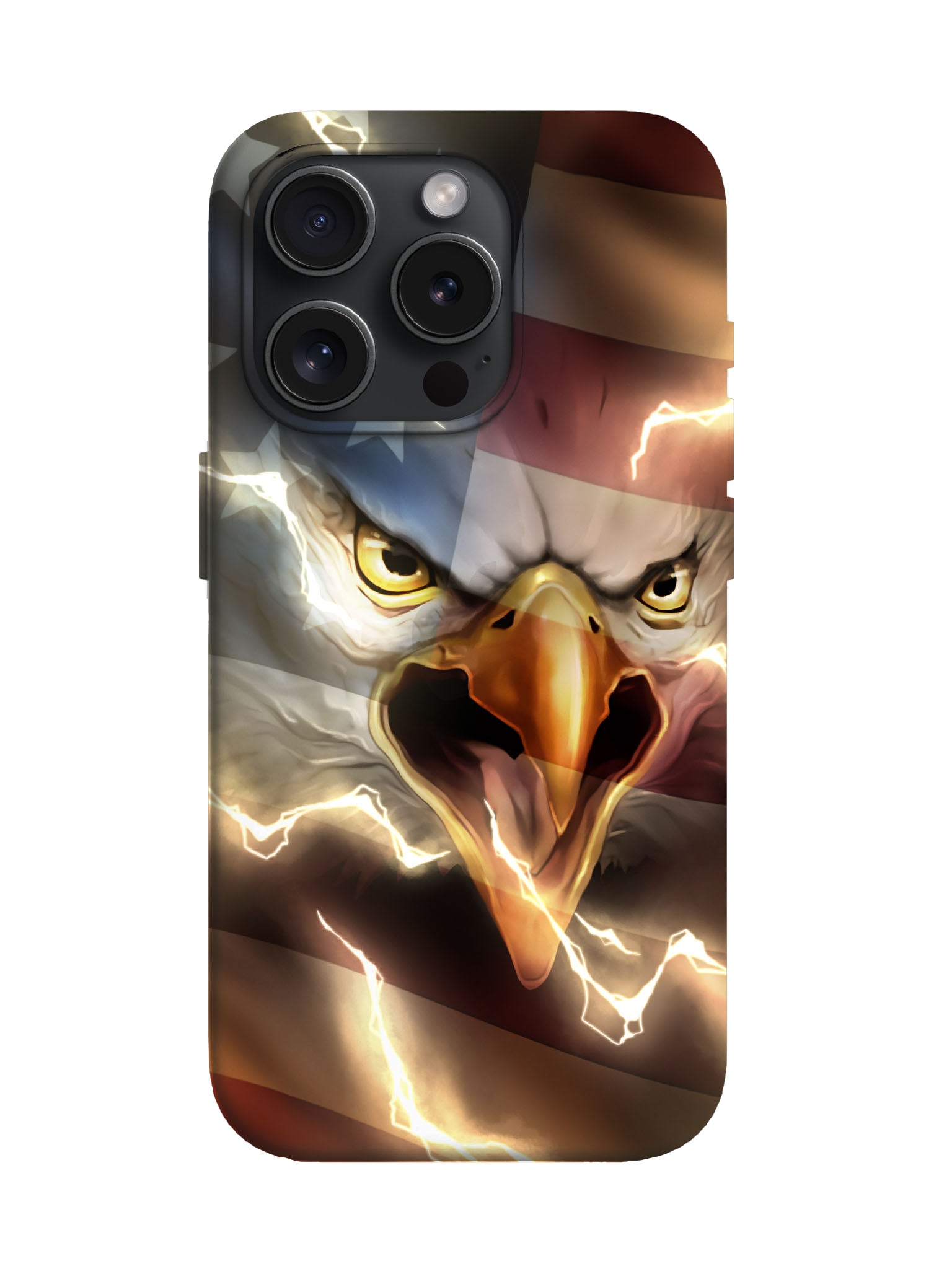 Lightning Eagle American Flag Edgy Tough Phone Case