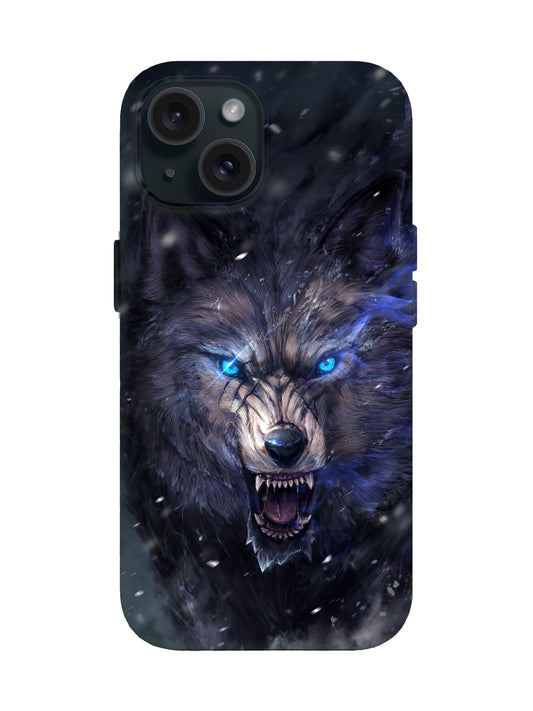Fierce Wolf Portrait Edgy Cyberpunk Tough Phone Case